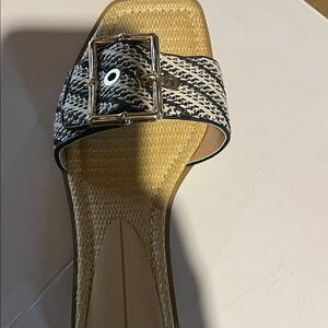 Dolce Vita Black and White Woven Sandals